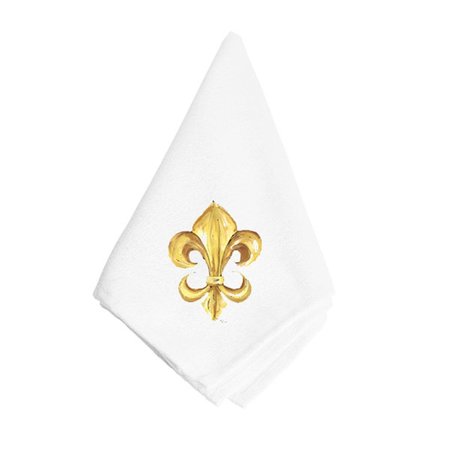 CAROLINES TREASURES Black And Gold Fleur De Lis Napkin 8125NAP